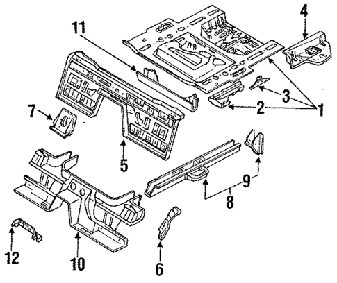 Rear Floor & Rails for 1992 Mazda Miata #0