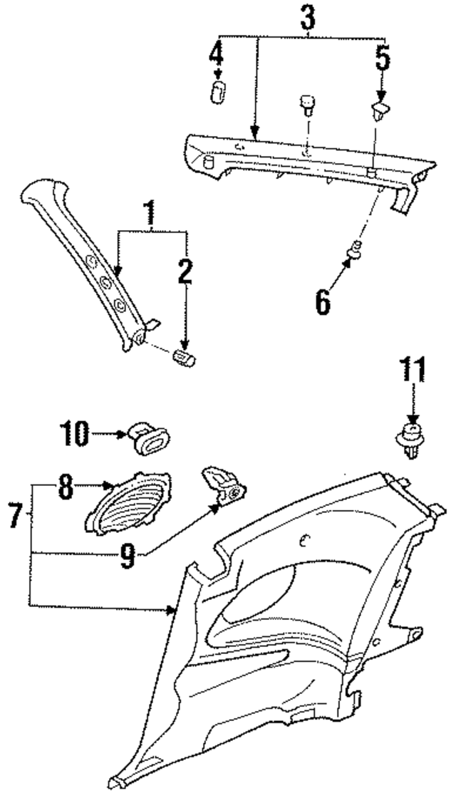 F32Z6124356A - Body: Lock Pillar Trim for Ford: Probe Image