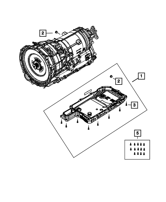 68507897AA - Transmission: Transmission Oil Pan And Filter for Mopar Image