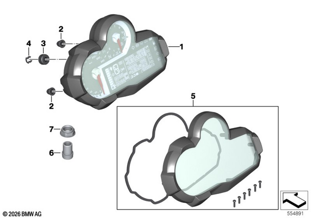 62118358244 - : Adapter Instrument Cluster for BMW-Motorrad Image