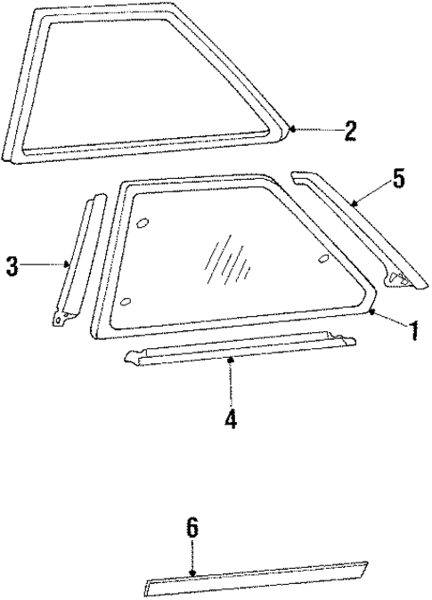 Glass & Hardware for 1987 Nissan Sentra #0