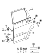 68470301AC - Doors, Door Mirrors and Related Parts: Door Handle Outside Gasket, Left for Jeep: Grand Wagoneer, Wagoneer Image