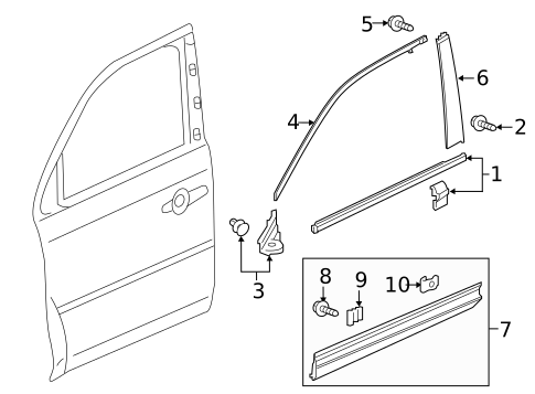 Exterior Trim - Front Door for 2024 Honda Passport #0