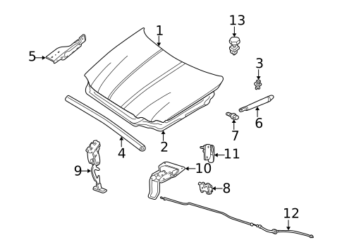 Hood & Components for 2005 Jaguar X-Type #0