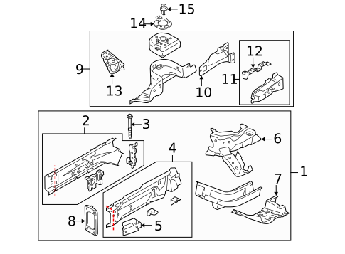 Structural Components & Rails for 2013 Mazda 2 #0