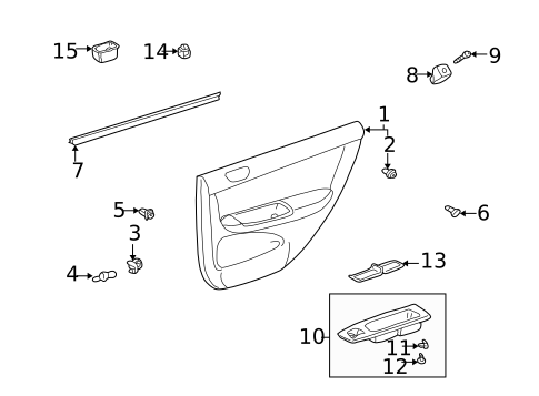 Interior Trim - Rear Door for 2002 Toyota Camry #1