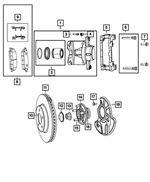 R5142557AB - Brakes: Disc Brake Caliper Assembly, Remanufactured, Left for Chrysler: 300 | Dodge: Challenger, Charger, Magnum Image