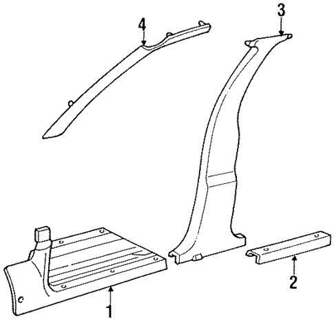 Interior Trim - Pillars for 1991 Dodge Spirit #0