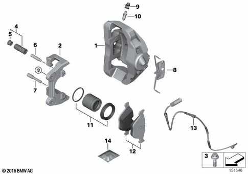 Front Brake/Brake Pad/Wear Sensor for 2012 BMW M3 #0