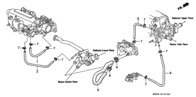 Water Hose (3) for 1995 Honda Civic #0