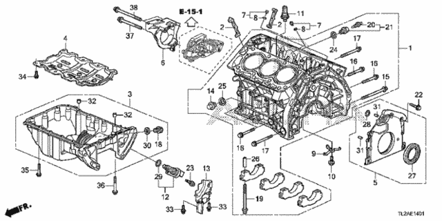 Cylinder Block - Oil Pan (V6) for 2013 Acura TSX #0