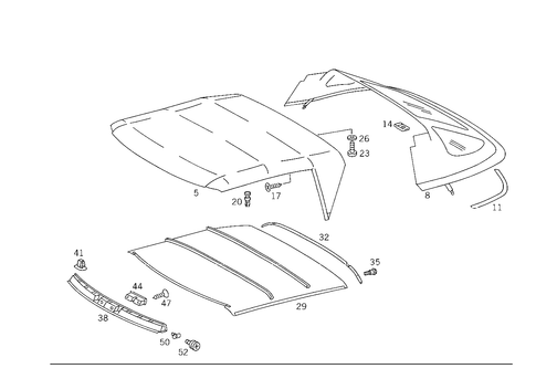 Folding Top Lining for 1993 Mercedes-Benz 500SL #0