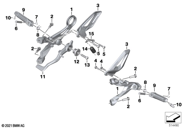 46718568715 - Frame and Mounting Parts: Footrest Plate, Left -  for BMW-Motorrad Image image