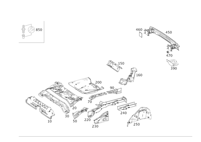 2466101100 - Substructure: Rear Crossmember for Mercedes-Benz Image image