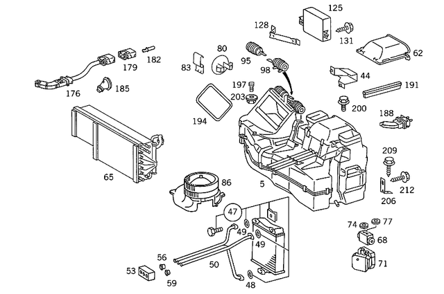 1268308162 - Heating and Ventilation: Heater Housing for Mercedes-Benz: 300SE, 300SEL, 380SE, 380SEL, 560SEC, 560SEL Image image