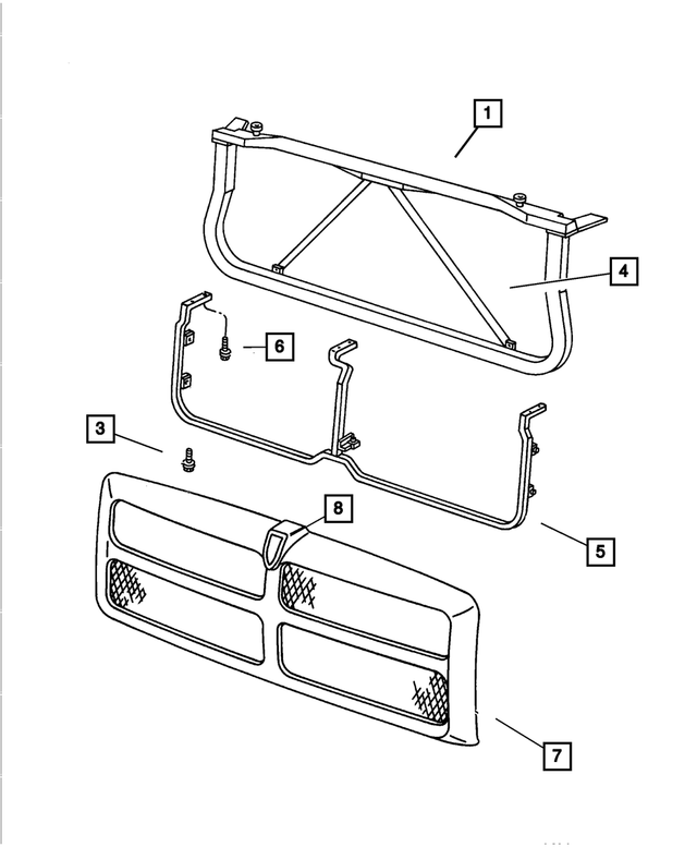 55076550AB - Cooling: Radiator Grille for Mopar Image