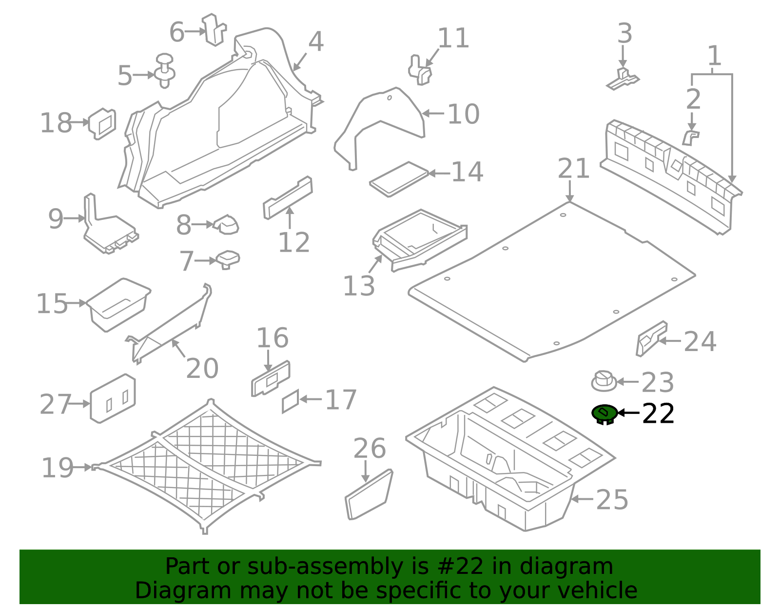 51476955265 - 2012-2020 BMW Floor Cover Hook (51-47-6-955-265) | BMW of ...