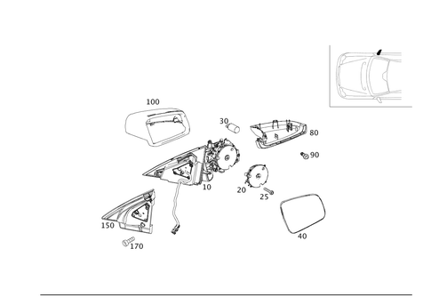 Outside Mirror, Right for 2011 Mercedes-Benz C350 #0