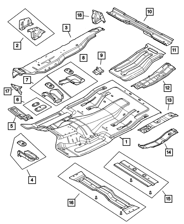 55275420 - Body Sheet Metal Except Doors: Cab Back Extension, Right for Mopar Image