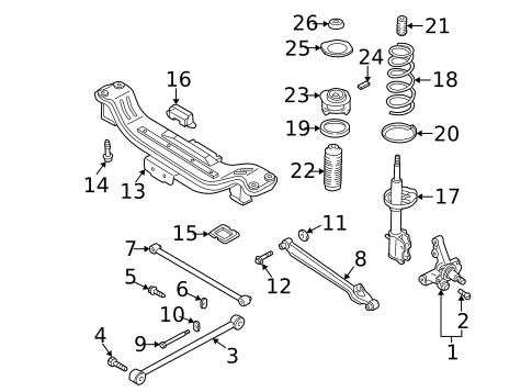Rear Suspension for 1999 Mazda 626 #0