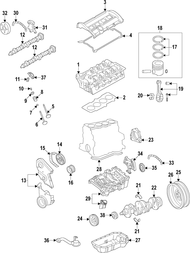 6B105561011 - : Engine Crankshaft Main Bearing for Volkswagen Image