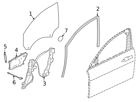 Glass - Rear Door for 2017 Jaguar F-Pace #1
