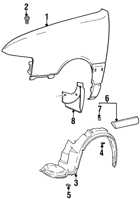 Fender & Components for 1992 Mitsubishi Precis #0