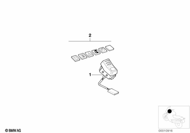 61312306070 - General Electrical System: Fog Lamp Switch -  for BMW-Motorrad Image