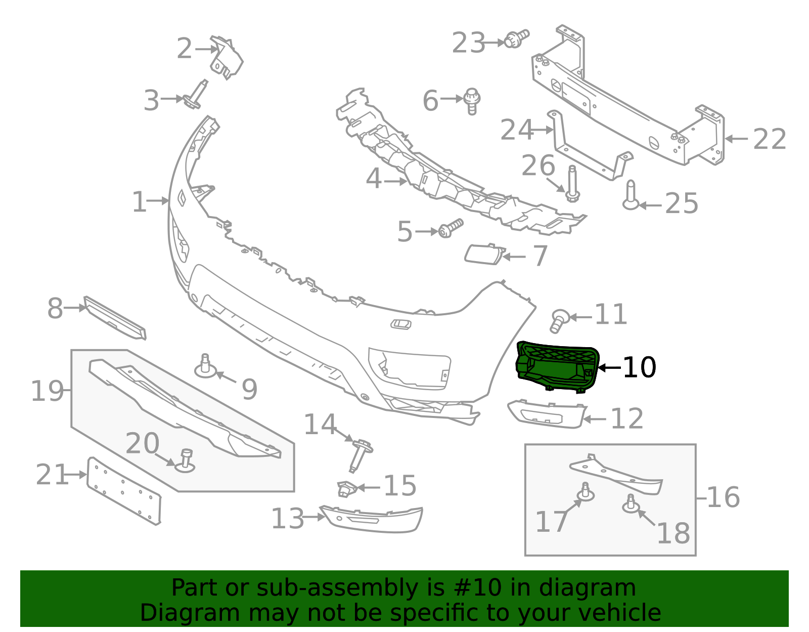 Autonation Range Rover LR045034 - High-Quality Grille for 2014-2017 Land Rover Range Rover ...