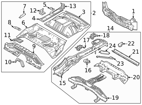Rear Floor & Rails for 2023 Kia Niro #0