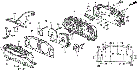 Combination Meter for 1998 Acura CL #0