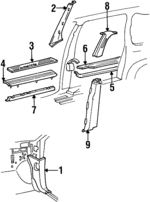F58Z1602344AAD - Body: Cowl Kick Panel for Ford: Windstar Image