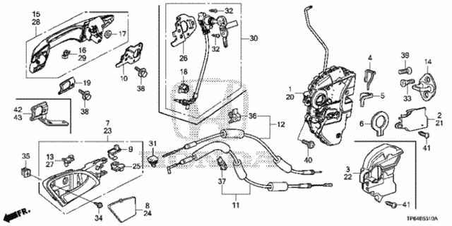 Front Door Locks - Outer Handle for 2012 Honda Crosstour #0