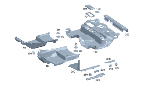 Floor Covering, Entrance Trim and Footrest in Driver Compartment for 2002 Mercedes-Benz G500 #0