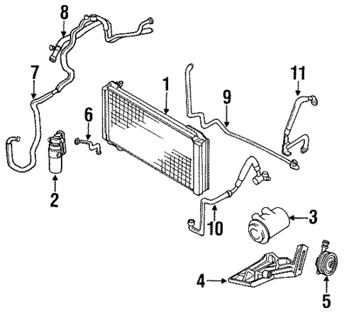 Condenser, Compressor & Lines for 1996 Nissan 300ZX #1