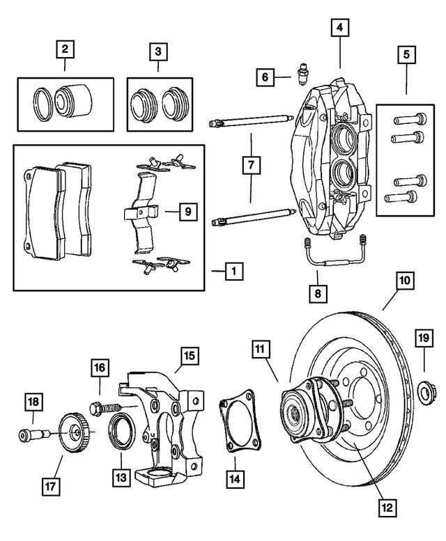 6502136 - Service Brakes: Hex Flange Head Bolt, Knuckle/hub Assembly for Mopar Image