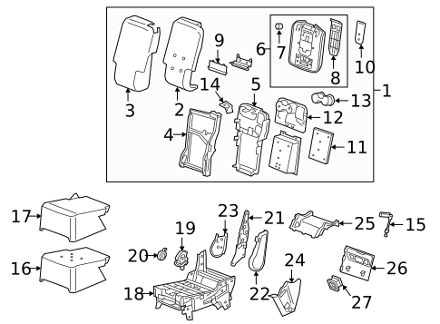 Front Seat Components for 2022 Chevrolet Silverado 1500 LTD #4