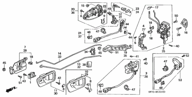 Front Door Locks for 1999 Acura Integra #1