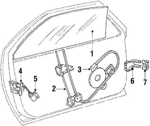 Glass - Door for 1992 Dodge Daytona #0