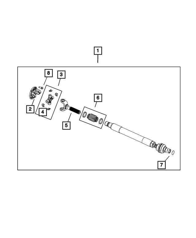 68312638AE - Differential and Drive Line: Drive Shaft for Mopar Image