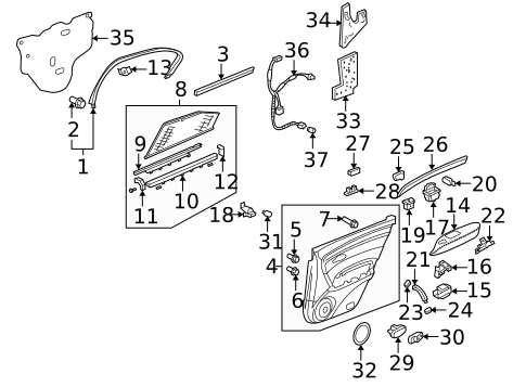 Interior Trim - Rear Door for 2006 Acura RL #0