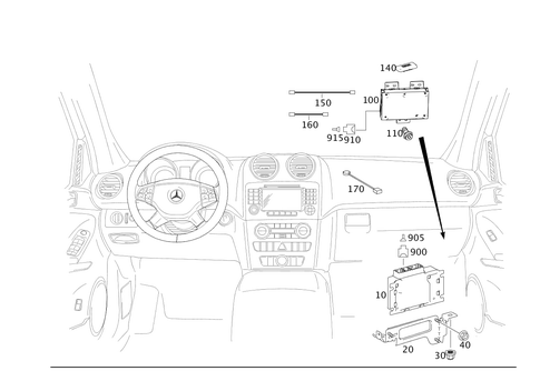 Electrical Compartment in Co-Driver Legroom for 2010 Mercedes-Benz GL550 #0