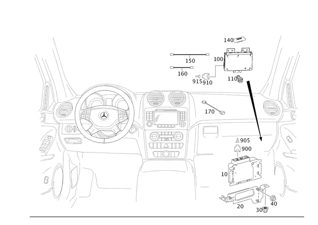1644409337 - Special Equipment: Wiring Harness for Mercedes-Benz: GL320, GL550, ML320, ML350, ML450, ML500, ML550, ML63 AMG Image image