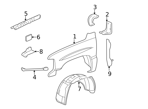 Fender & Components for 2003 Cadillac Escalade EXT #0