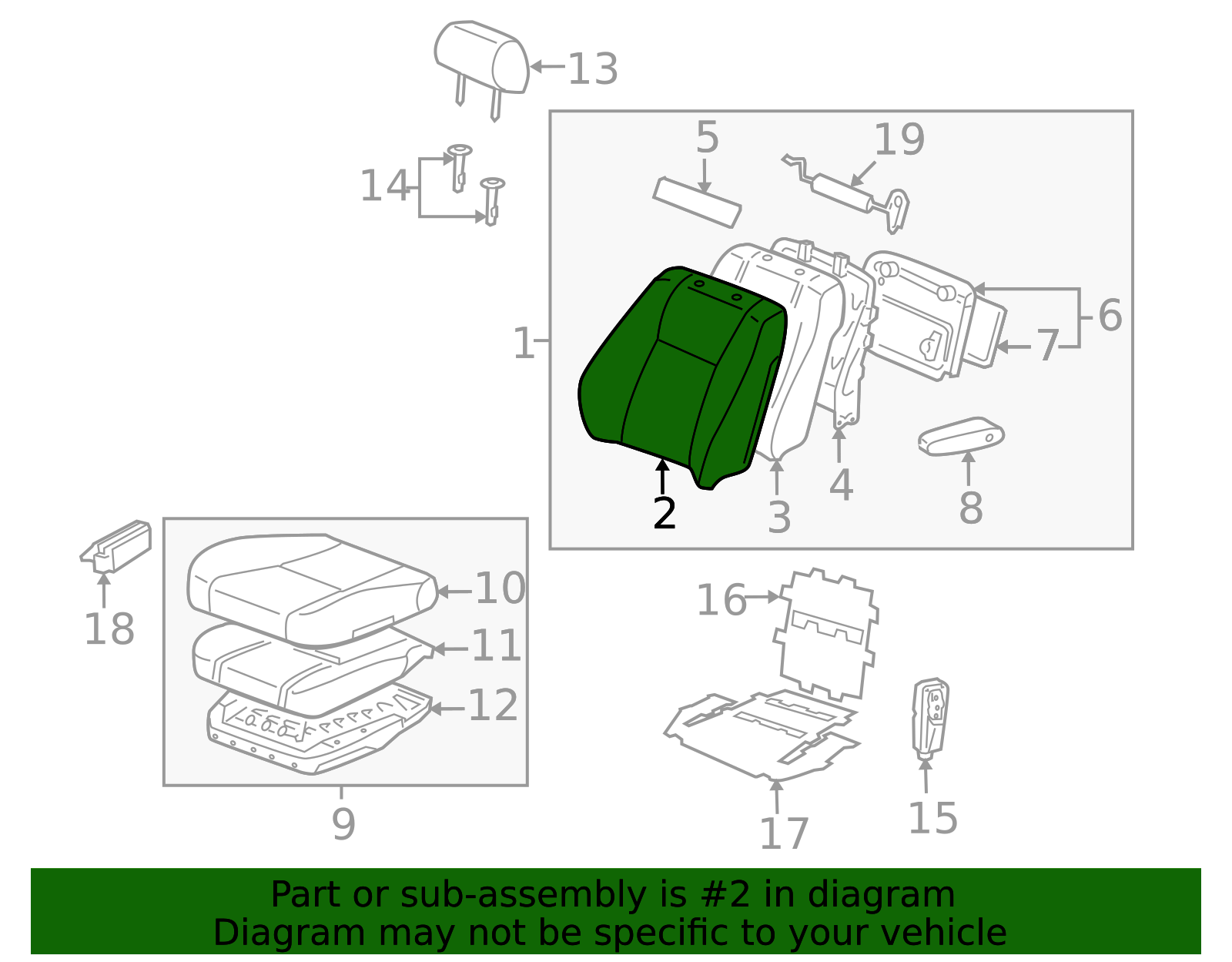 1998-2002 Toyota Land Cruiser Seat Back Cover 71074-60710-B0