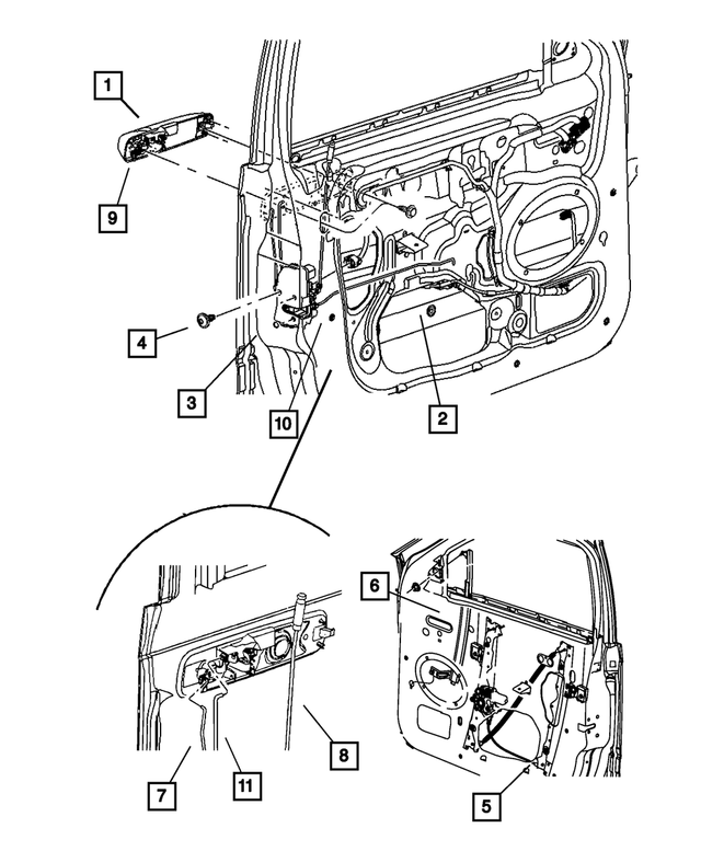 1HP711FGAA - Doors, Door Mirrors and Related Parts: Exterior Door Handle, Left for Mopar Image