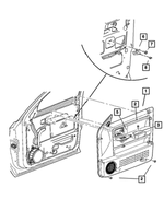 5HR061J3AF - Interior Trim: Front Door Trim Panel, Right for Ram: Dakota Image