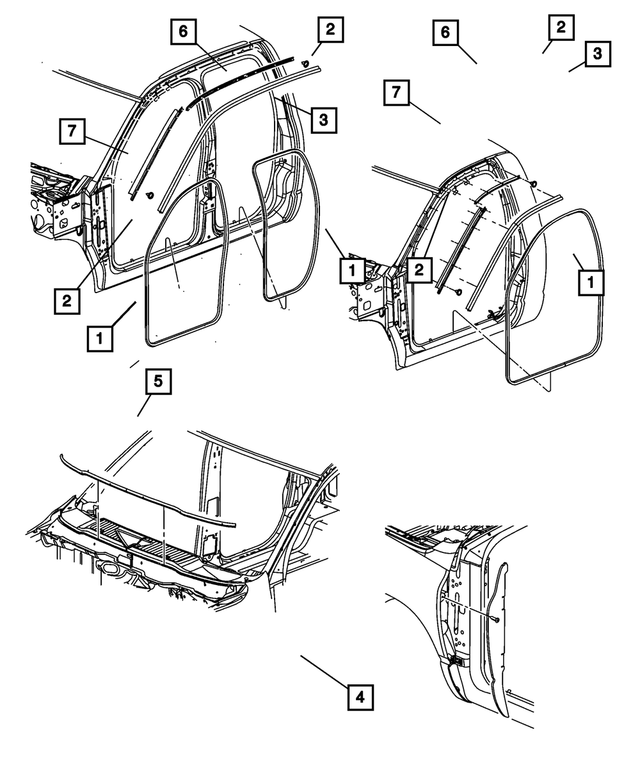 68031800AA - Body Sheet Metal Except Doors: Bodyside Seal Retainer, Right for Mopar Image image