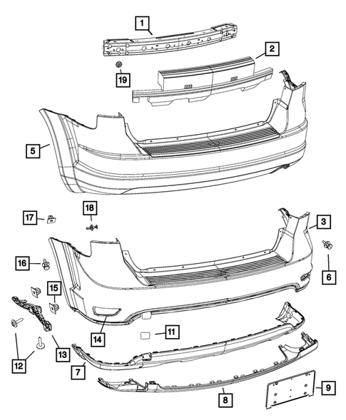 Rear Bumper and Fascia for 2017 Dodge Journey #0