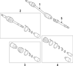 495L4F2750 - Front Drive Axle: Boots for Hyundai Image
